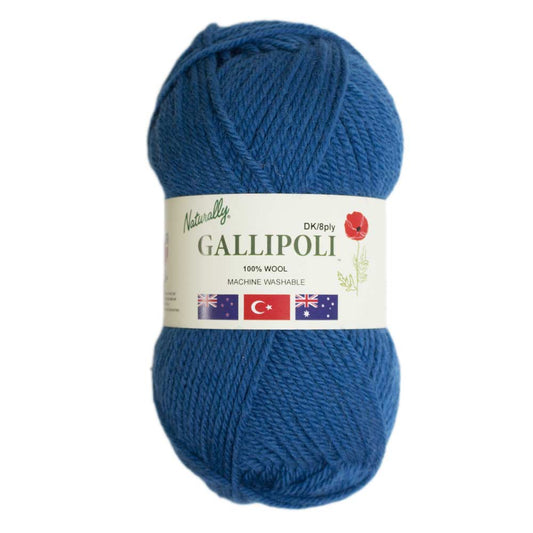 Ball of Gallipolli Wool DK Blue