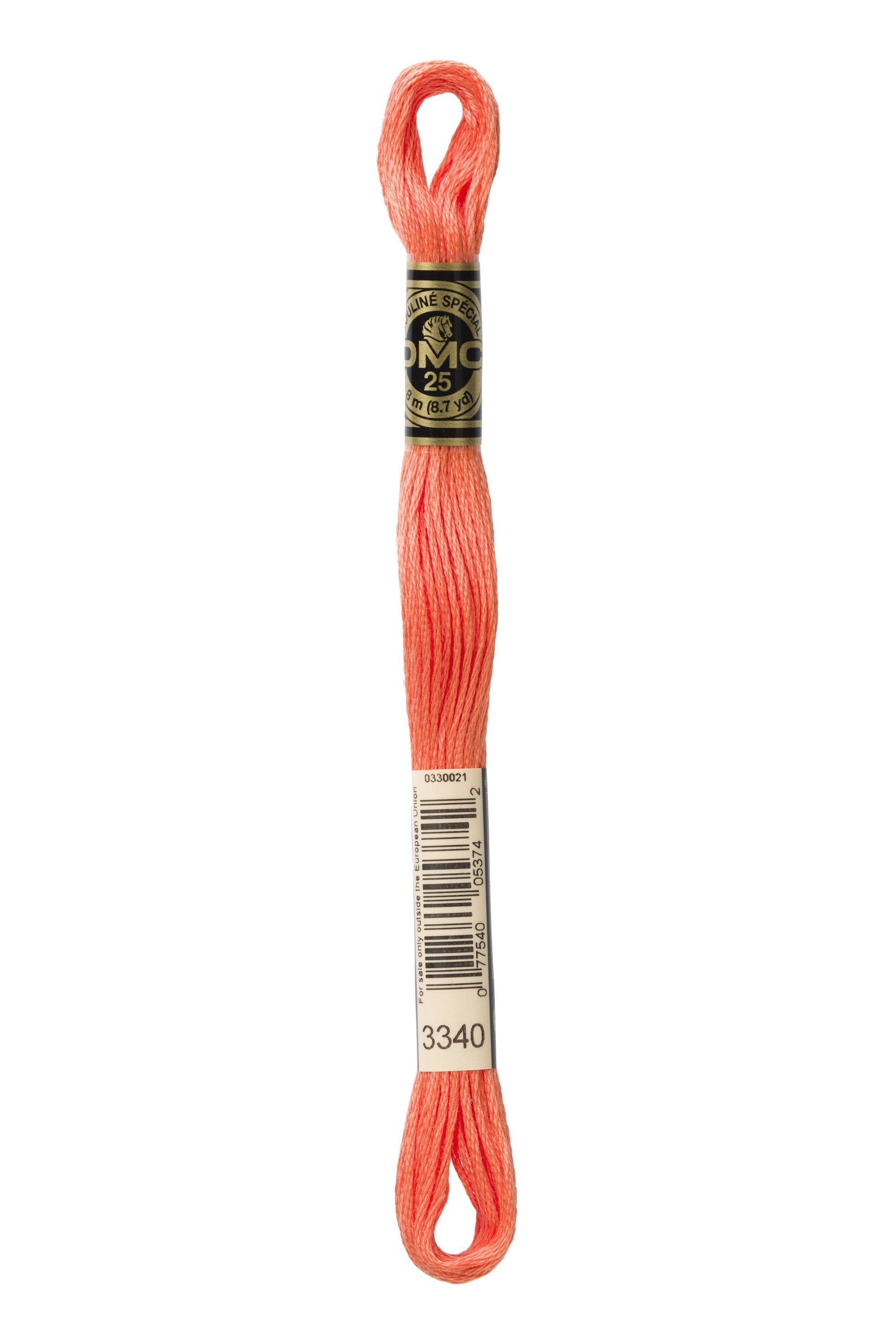 Six-Strand Embroidery Floss - 3340 (Hot Peach)-Embroidery Thread-Wild and Woolly Yarns