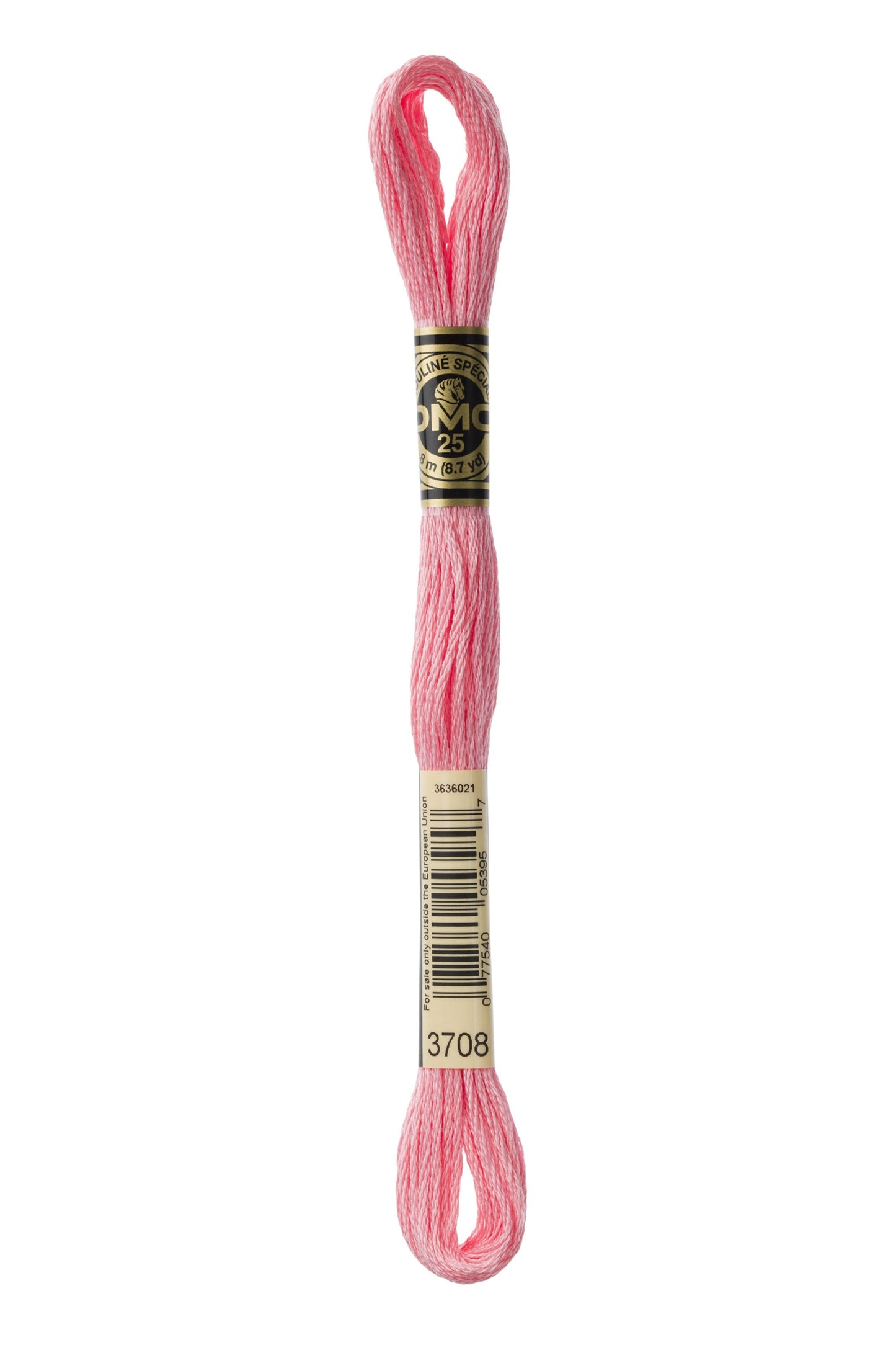 Six-Strand Embroidery Floss - 3708 (Azalea)-Embroidery Thread-Wild and Woolly Yarns