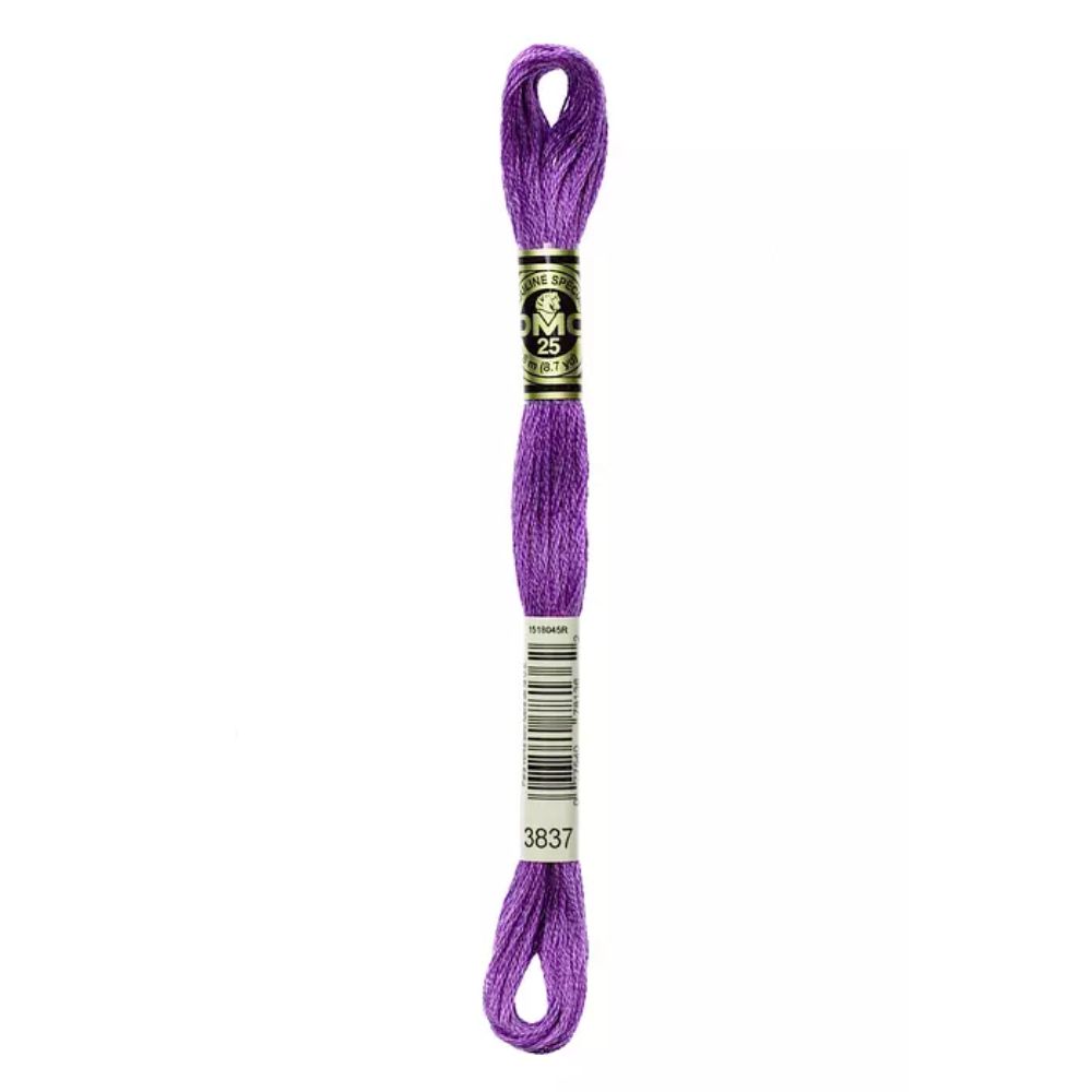 Six-Strand Embroidery Floss - 3837 (Metallic Purple)-Embroidery Thread-Wild and Woolly Yarns