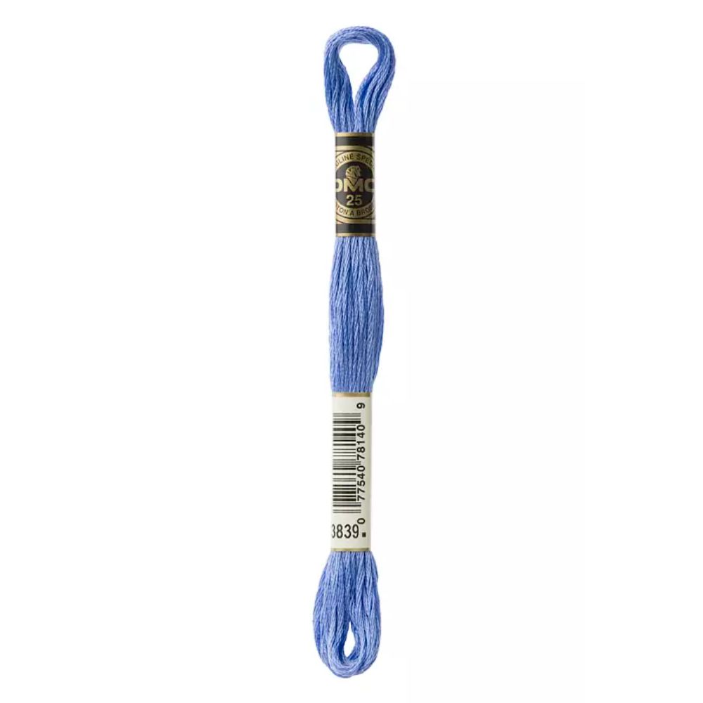 Six-Strand Embroidery Floss - 3839 (Mediterranean Blue)-Embroidery Thread-Wild and Woolly Yarns